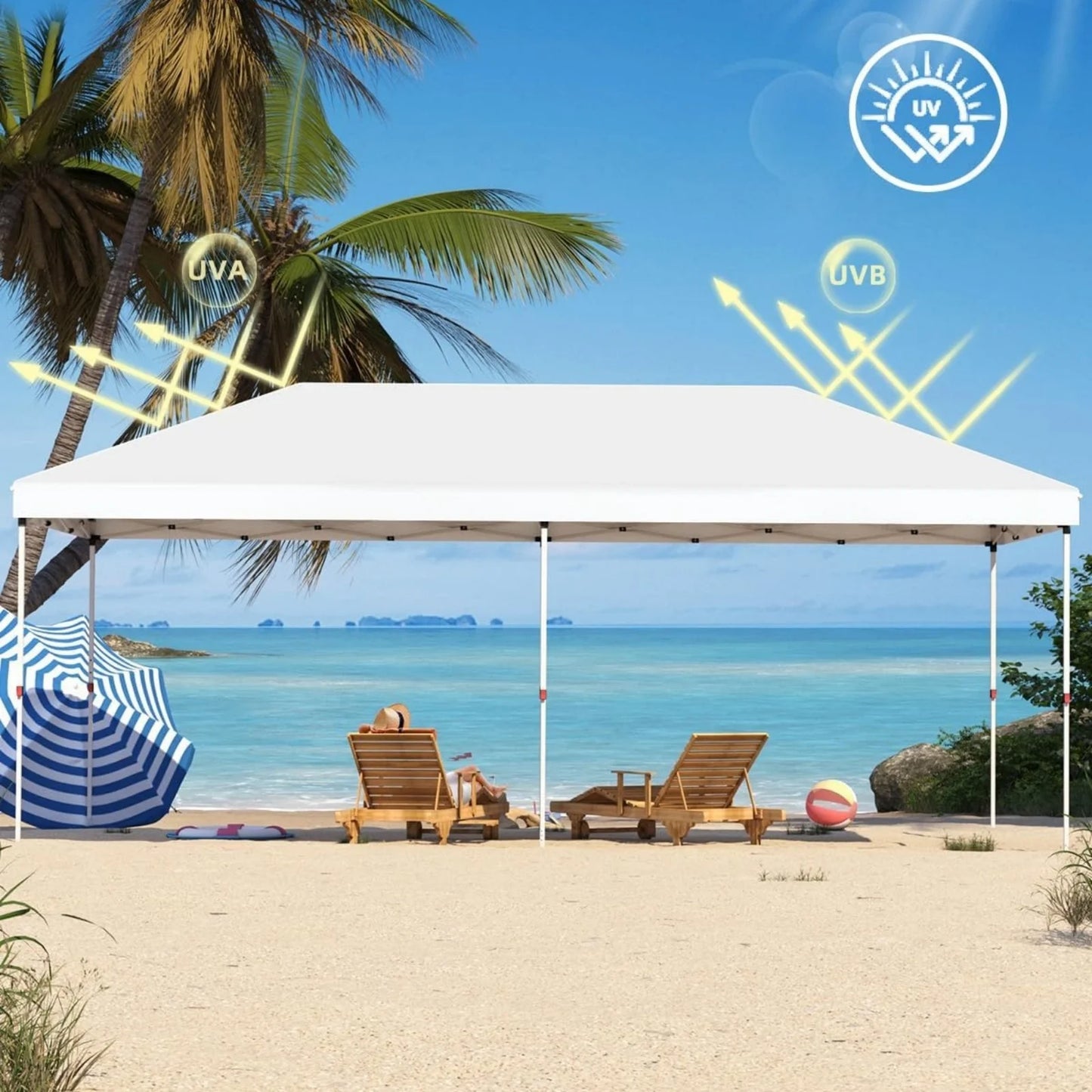10' x 20' Pop Up Canopy Tent for Outdoor, Portable Instant Commercial Canopy for Patio, Backyard, Garden, Lawn, Outdoor Activities