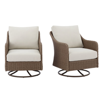 Mainstays Chelsea 2 Pieces Outdoor Patio Swivel Rocker with Beige Cushions