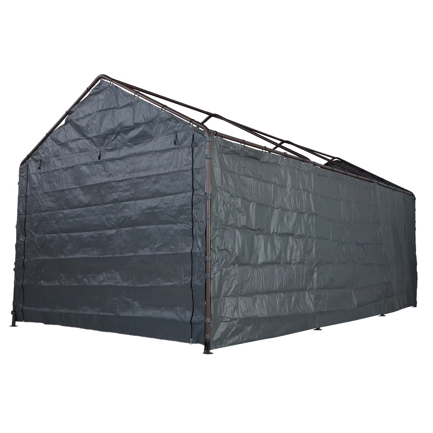 Abba Patio 10x20 ft Weather Carport Sidewall Tarp Replacement, Dark Grey- Top& Frame Not Included