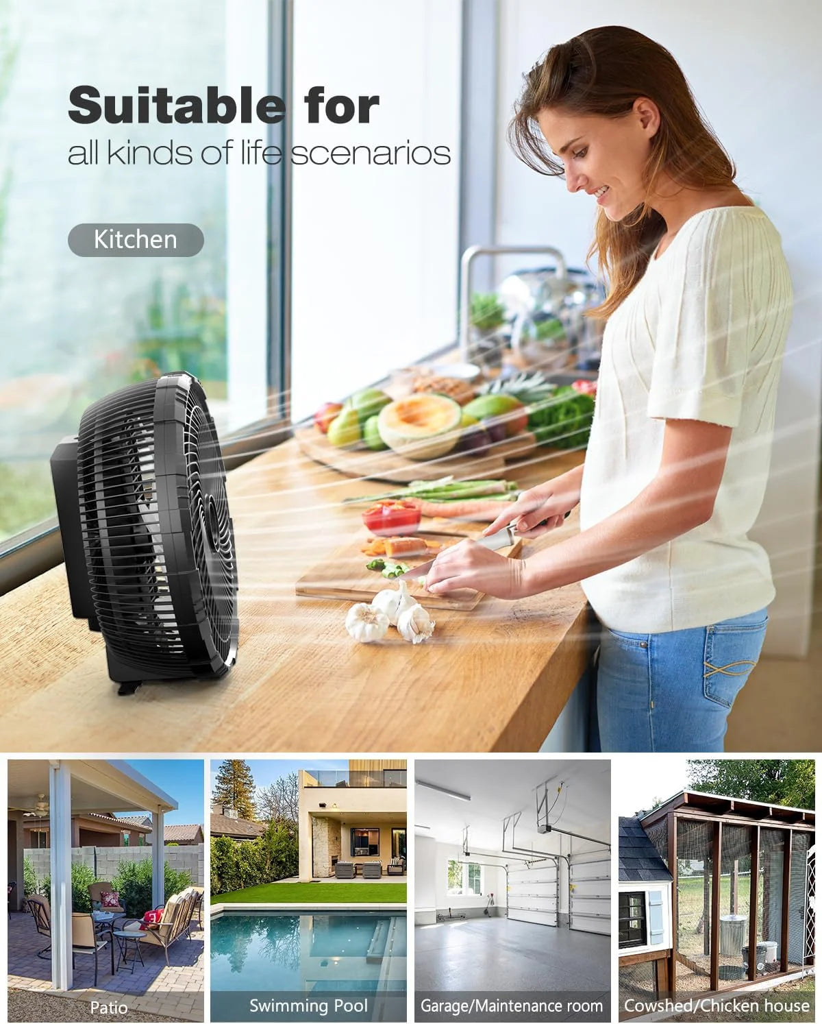 Portable fan products, 20000mAh 12-inch outdoor misting fan, suitable for outdoor patios