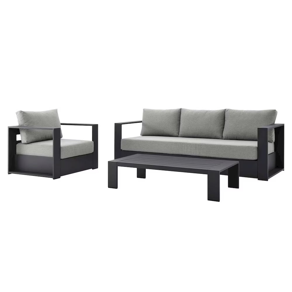 Modway Tahoe 3-Piece Outdoor Patio Powder-Coated Aluminum Set