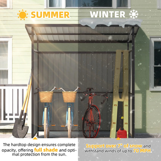 AECOJOY 6' x 6' Hardtop Gazebo Outdoor Pergola ?For Garden, Patio, Backyard-?Dark Gray