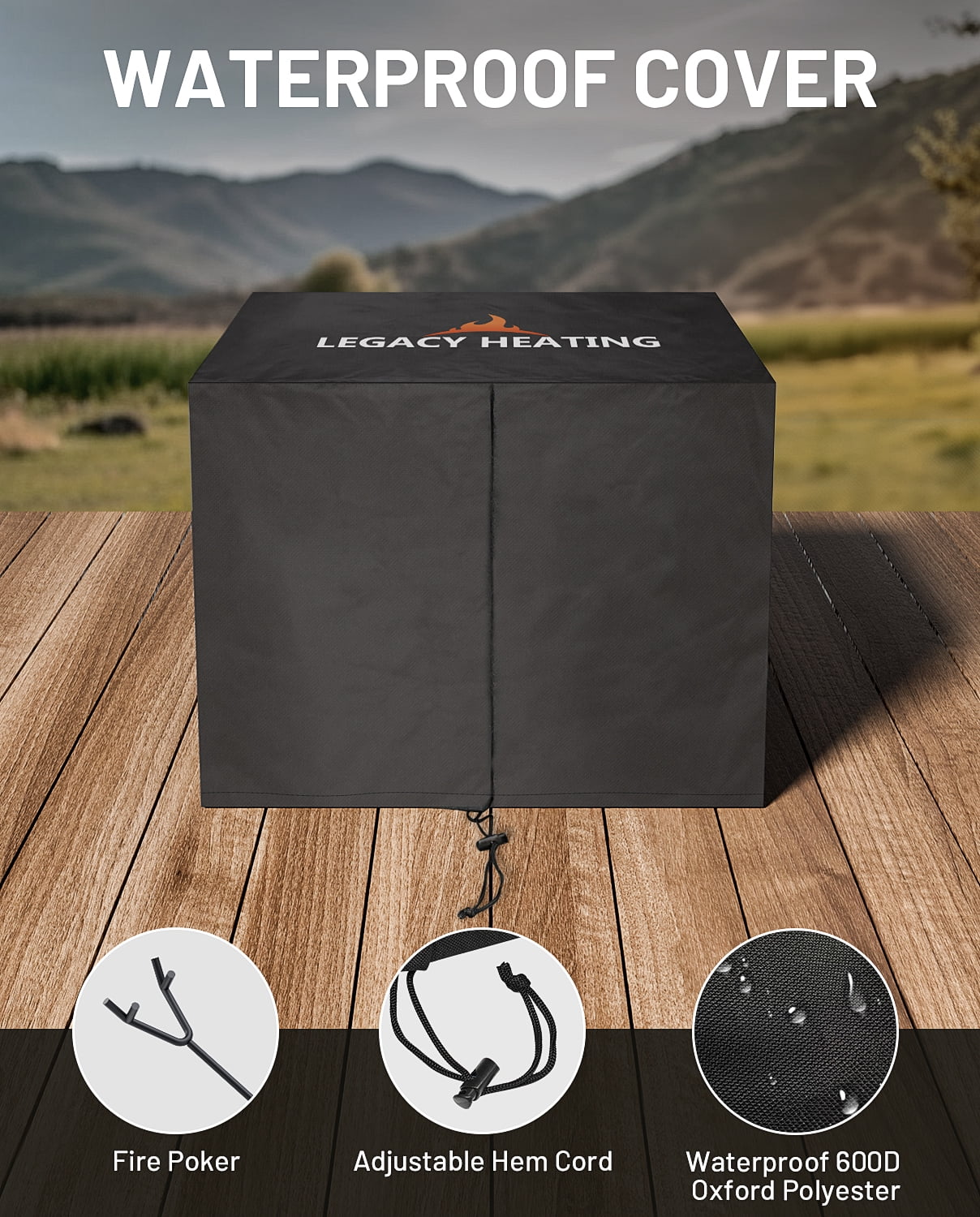LEGACY HEATING Smokeless Fire Pit, Portable Outdoor Firepits 20 inch, Carry Handle for Backyard Patio Camping Bonfire, Stainless Steel, Ideal for 4-8 People, 32.19 lbs, Black, Cyberpit One