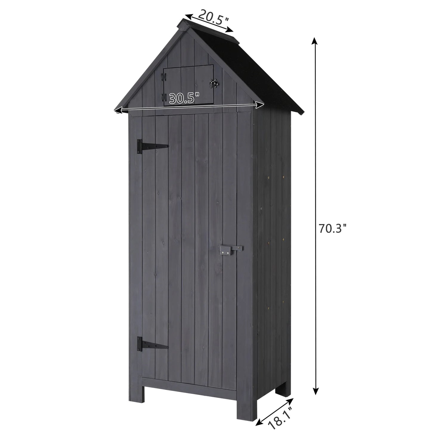 iTopRoad 70in Outdoor Storage Shed for Garden Tools, Wooden Patio Shed Lockers