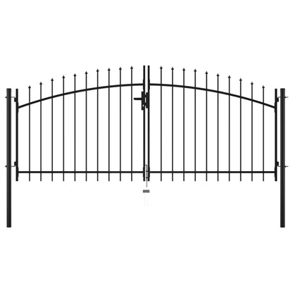 VidaXL Multi Sizes Double Door Fence Gate with Spear Top Outdoor Patio Barrier