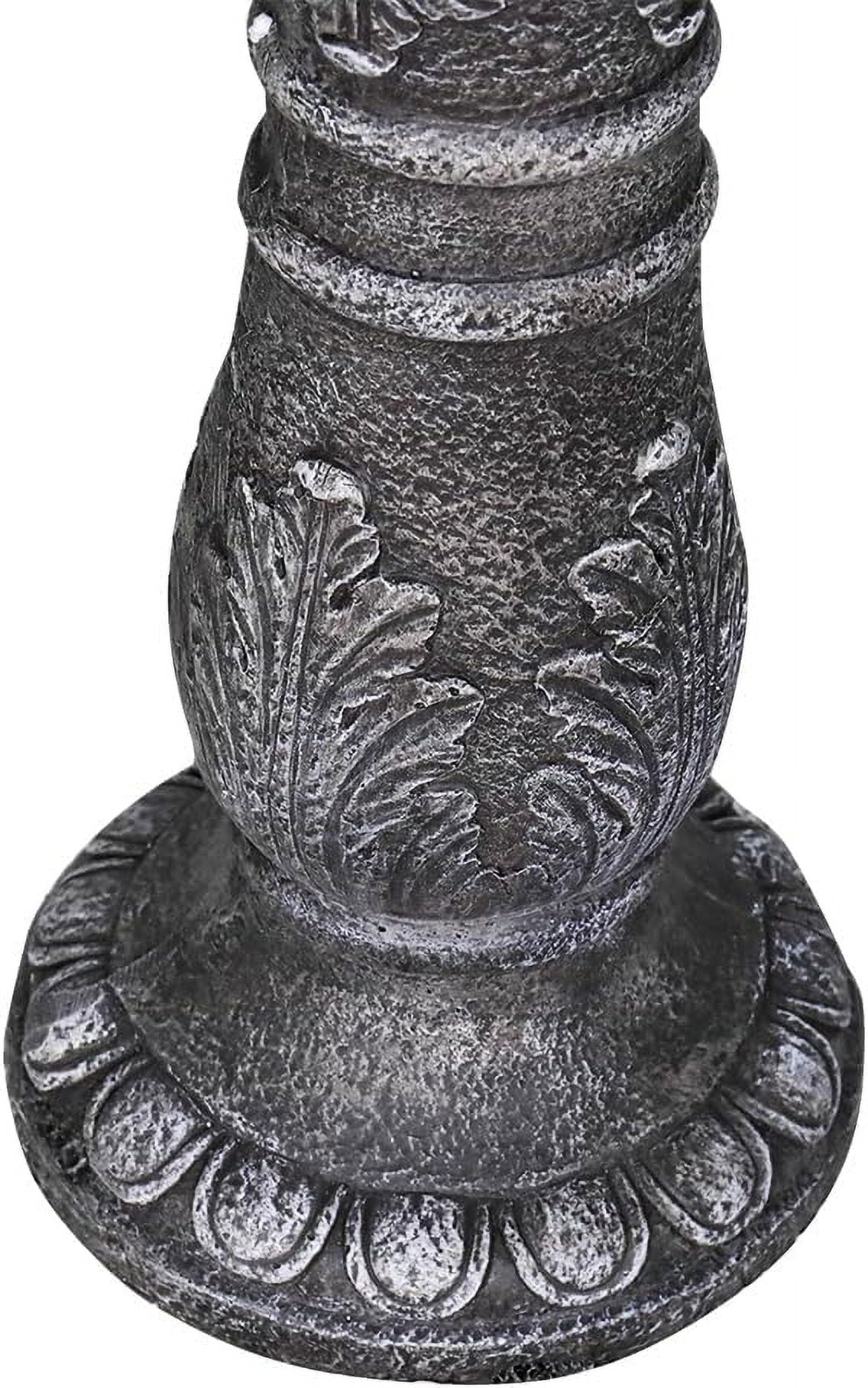 24.4" H Cement Bird Bath for Garden- Fibre Reinforced Concrete Bird Baths for Outdoors, Large Size Vintage Carved Pedestal Birdbath for Patio, Yard, Lawn -20 in. Dia. X 24.4 in. H Bird Fountain