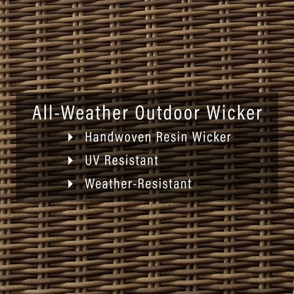 Crosley Furniture Bradenton 3 Piece Fabric Patio Sofa Set in Brown and Sand