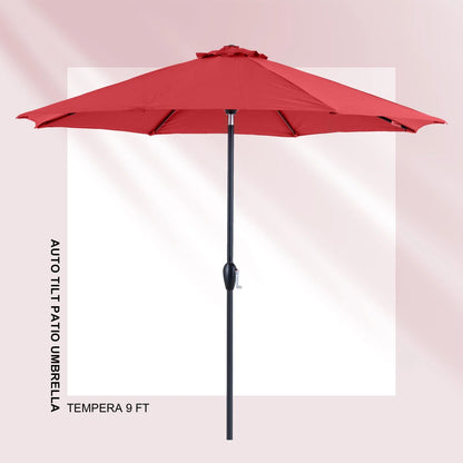 Tempera 9FT Auto Tilt patio umbrella
