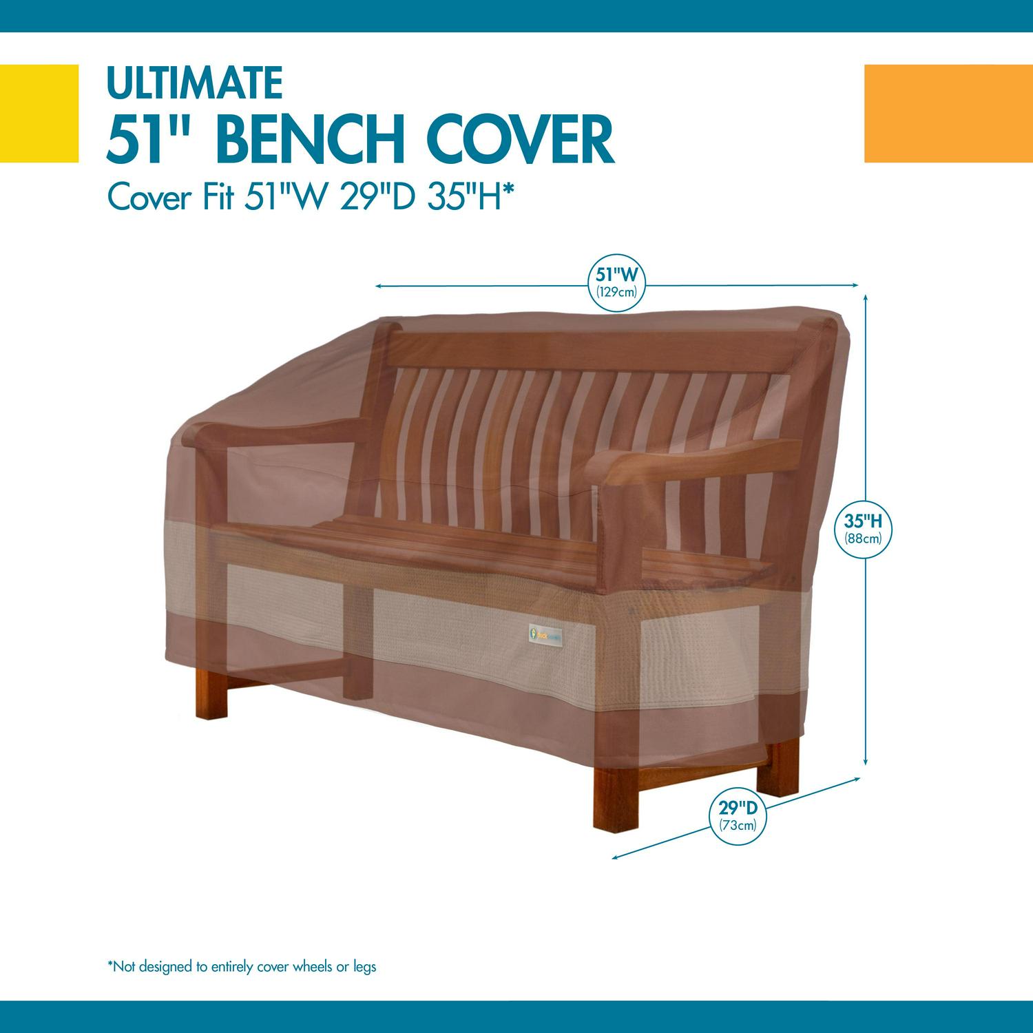 Duck Covers Ultimate Waterproof 51 Inch Patio Bench Cover