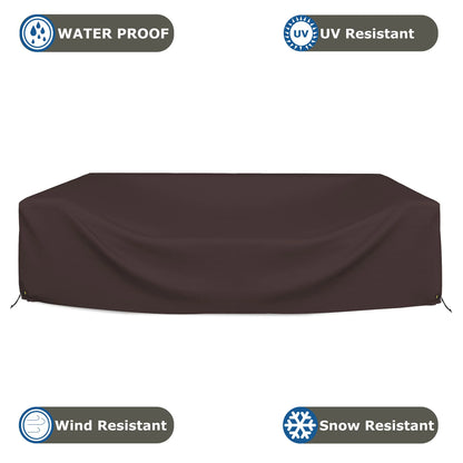Covers & all Sectional Sofa Cover, Heavy duty 18 Oz Waterproof UV & Weather resistant, Outdoor Patio Couch Furniture Protector with Air Pockets & Drawstrings (83"L x 52"W x 29"H, Coffee)