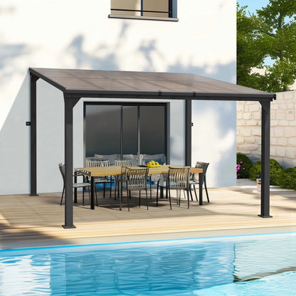 10 ft.10 ft. Hardtop Outdoor Gazebo Pergola Aluminum Framed with Sloping Pitched Roof for Garden, Patio