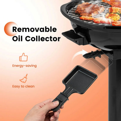 Topcobe 1600W Electric BBQ Grill with Removable Non-Stick Warming Rack, Cooking Space for Backyard, Patio and Parties