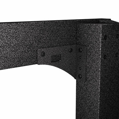 VEIKOUS 14' x 10' Outdoor Hardtop Gazebo, Patio Lean-to Pergola W/Heavy Duty Galvanized Metal Roof, Black