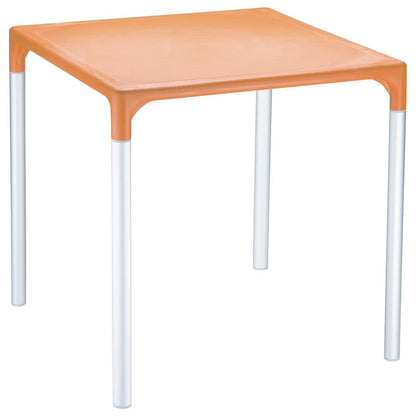 Compamia Mango 28" Aluminum Patio Dining Table in Orange