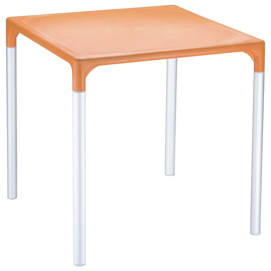 Compamia Mango 28" Aluminum Patio Dining Table in Orange