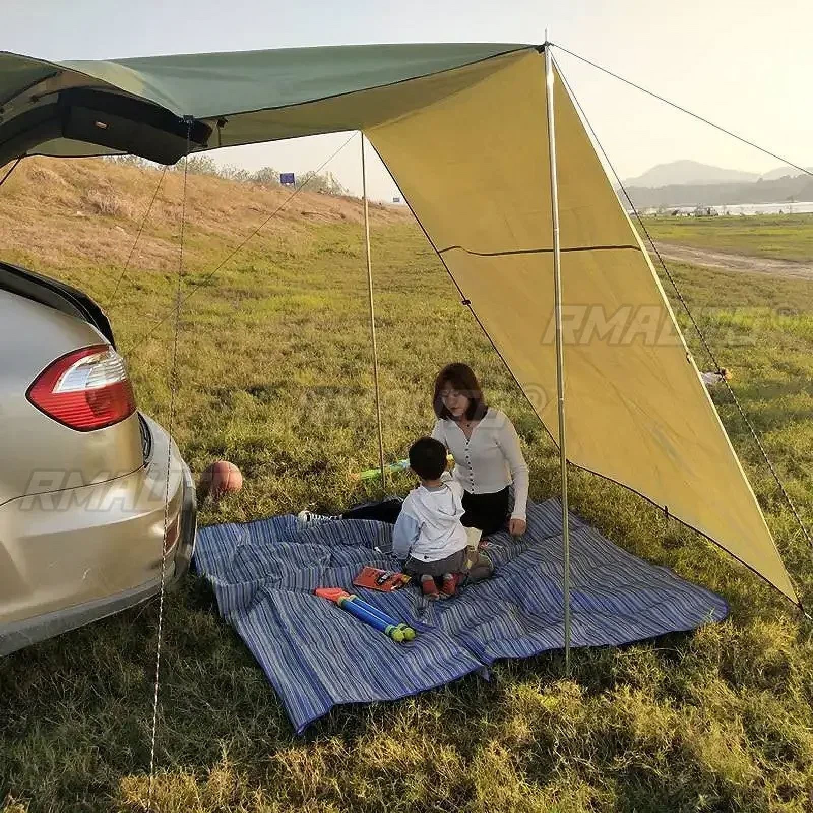 Portabl Car Side Awning Rooftop Tent Waterproof Side Tent Sun Shelter For Outdoor Camping Garden Patio Pool Exterior Part
