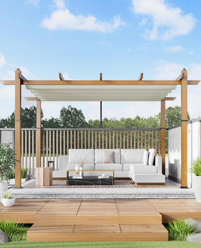 Outdoor Pergola with Adjustable Roof,Modern Metal Patio Aluminum Pergola,Reinforced Frame Outdoor Shelter with Sun Shade Canopy,Shade Cover for Garden,Backyard and Deck