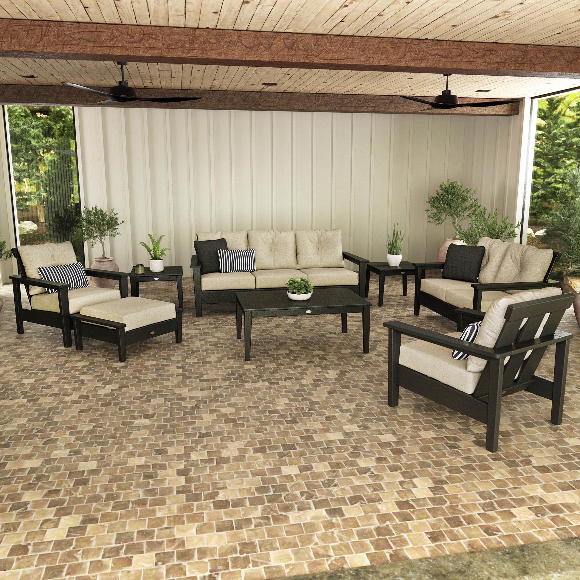 POLYWOOD Prescott 8-piece Outdoor Patio Deep Seating Set