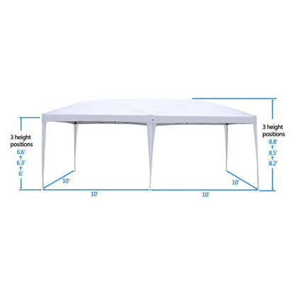 SalonMore Ez Pop up Canopy Tent Outdoor Folding Patio Gazebo Shade 10'x20' White