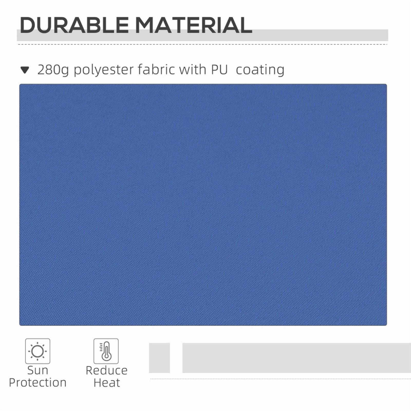 Outsunny 12' x 10' Retractable Awning Patio Awnings Sun Shade Shelter with Manual Crank Handle, 280g/m2 UV & Water-Resistant Fabric and Aluminum Frame for Deck, Balcony, Yard, Dark Blue On-Site