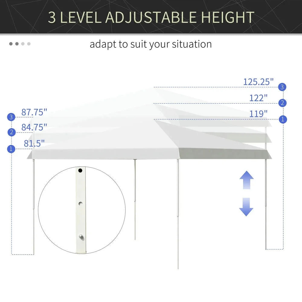 Barara King Outdoor Canopy Tent, Patio Portable Canopy,13' x 13' Pop Up Canopy Tent, Instant Sun Shelter, Tents for Parties,White