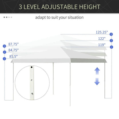 Barara King Outdoor Canopy Tent, Patio Portable Canopy,13' x 13' Pop Up Canopy Tent, Instant Sun Shelter, Tents for Parties,White