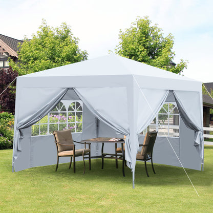 IVV 10x10FT Pop Up Canopy Tent, Outdoor Instant Slant Legs Gazebo Shelter with Carrying Bag, Portable for Patio Deck Garden and Beach - Blue