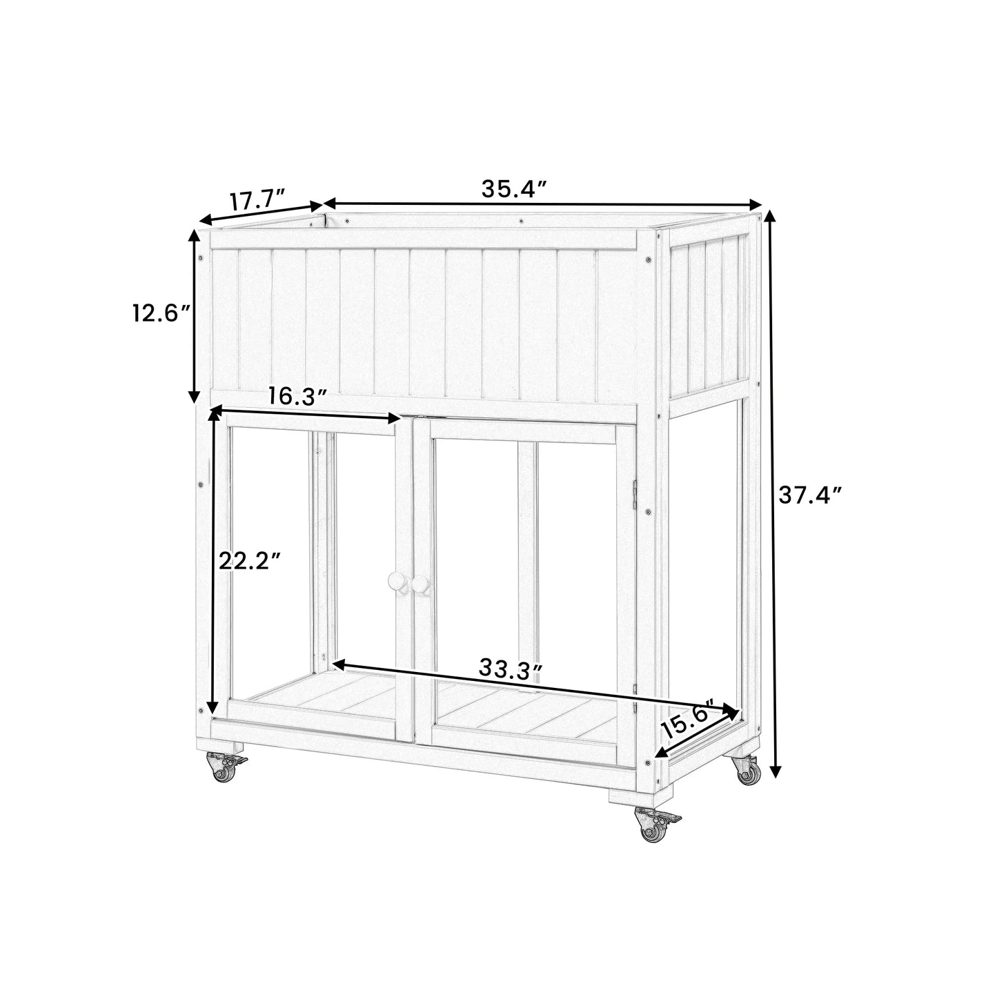 Segmart Raised Wood Greenhouse Outdoor/Indoor,Herb Garden Above Ground Cold Frame with Legs,Mini Garden Bed On Wheels Patio for Vegetable herb