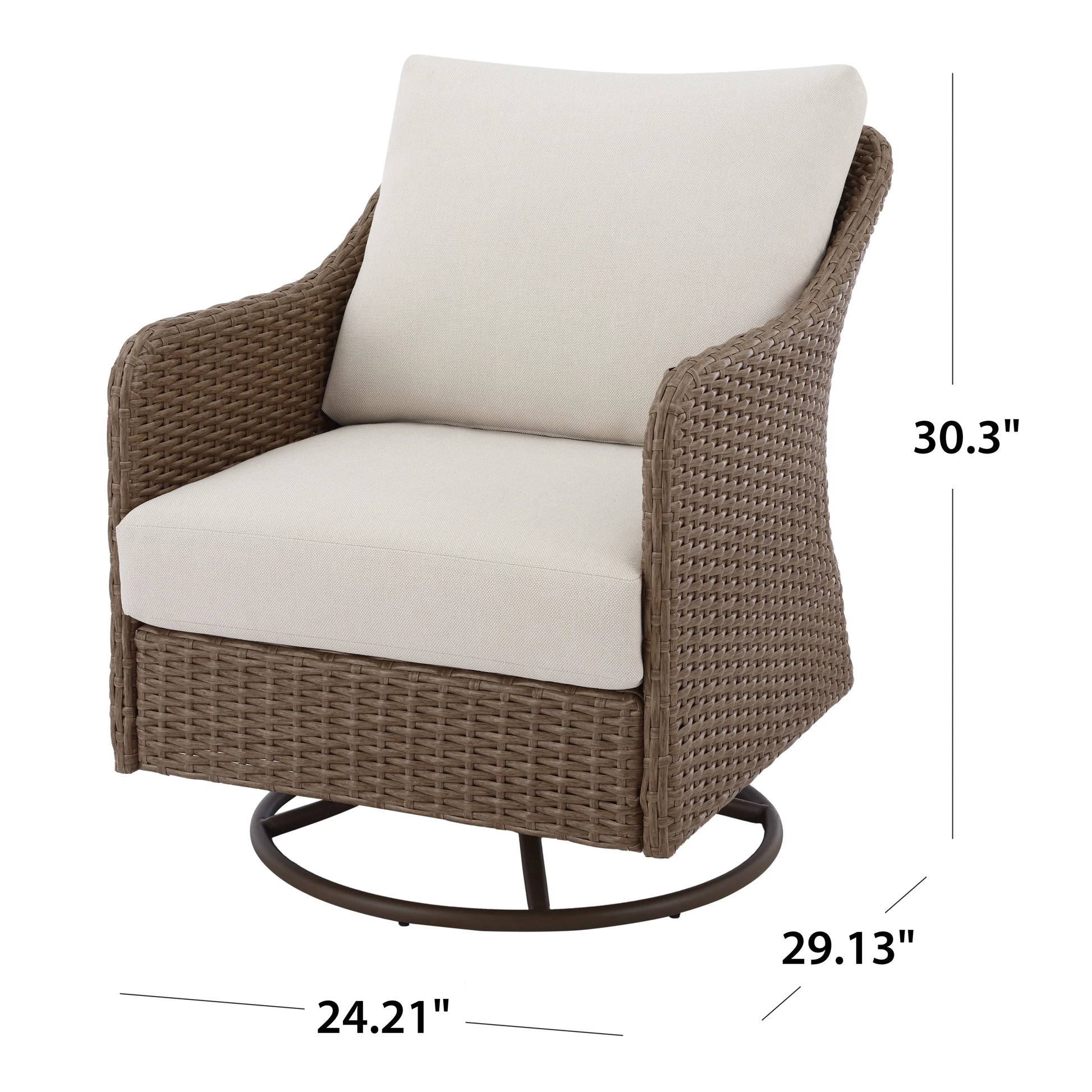 Mainstays Chelsea 2 Pieces Outdoor Patio Swivel Rocker with Beige Cushions