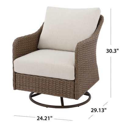 Mainstays Chelsea 2 Pieces Outdoor Patio Swivel Rocker with Beige Cushions