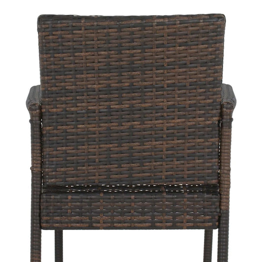 ZENSTYLE Wicker Bar Stool Rattan Chair Furniture Chair Outdoor Backyard Set of 2 Patio - Brown