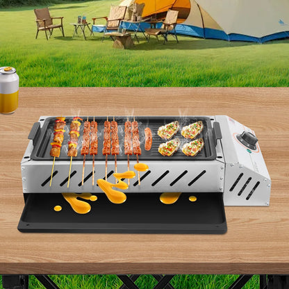 ToppiJoy 122-572° F Electric Griller, Adjustable Temperature Control Teppanyaki Flat Grill for Outdoor Cooking Kitchen and Patio Backyard Barbecue