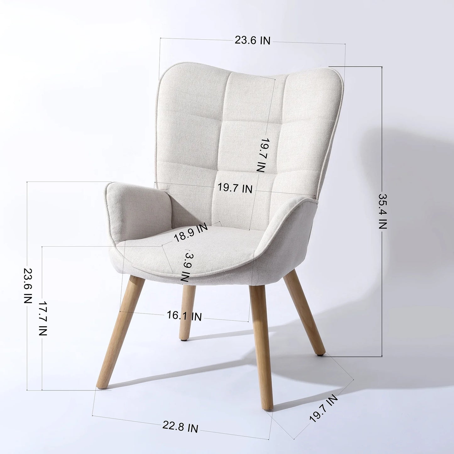Homy Casa Garden Stools Non-slip Base Outdoor Stool with Armrests Balcony Patio Garden, Beige Oak