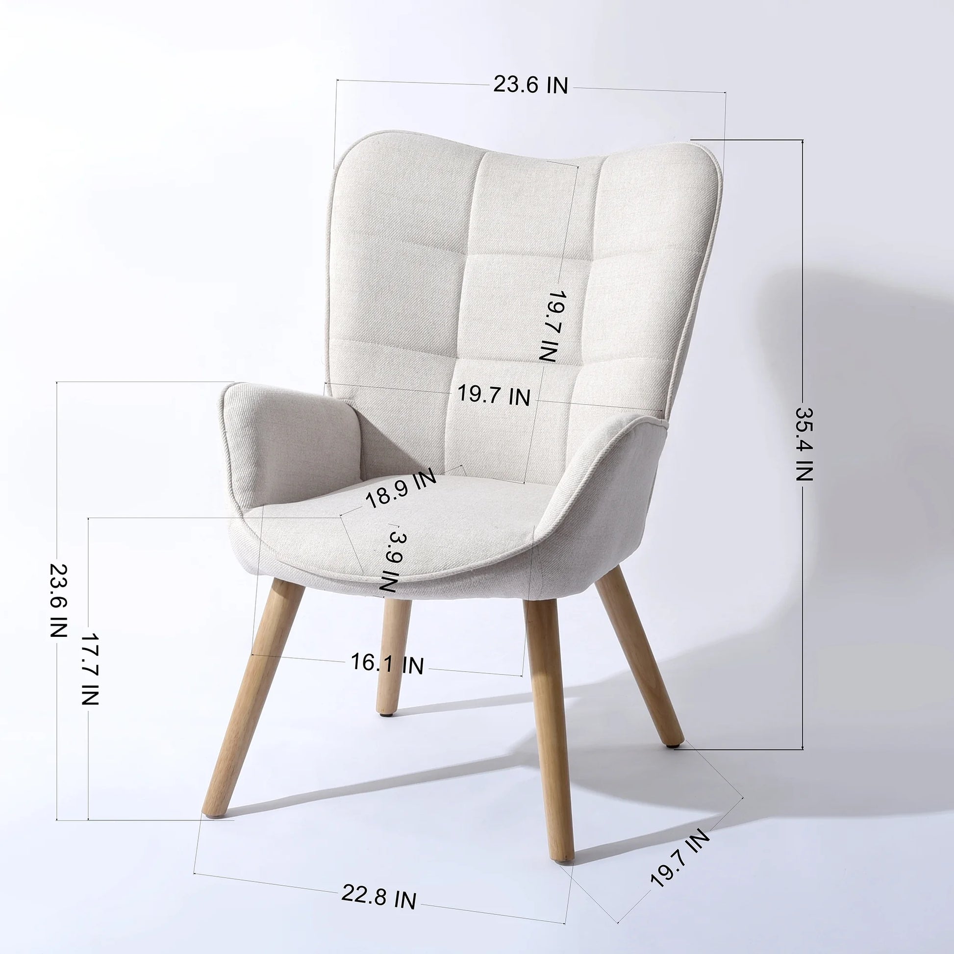 Homy Casa Garden Stools Non-slip Base Outdoor Stool with Armrests Balcony Patio Garden, Beige Oak