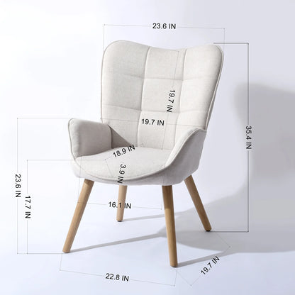 Homy Casa Garden Stools Non-slip Base Outdoor Stool with Armrests Balcony Patio Garden, Beige Oak