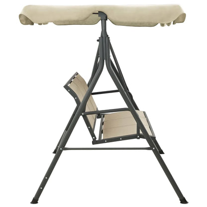 vidaXL Patio Swing Chair Outdoor Swing Bench with Adjustable Canopy Swing Seat
