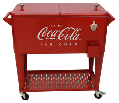 Leigh Country CP 98126 Metal 80 Qt. Coca-Cola Outdoor Patio Cooler with Tray - Red