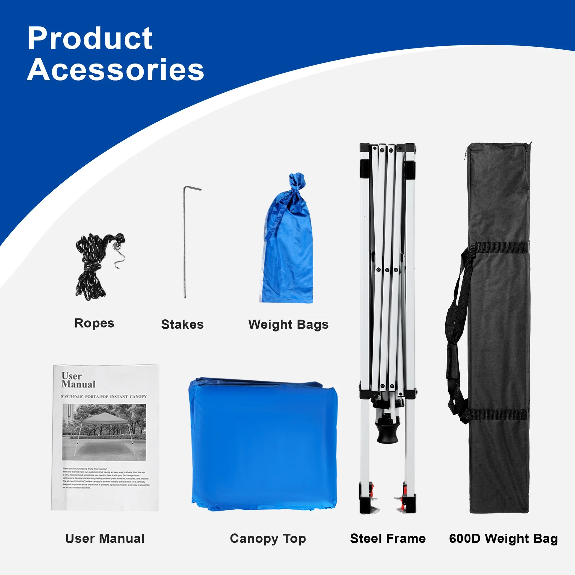 Abba Patio 10'x10' Outdoor Pop up Canopy Tent w/Carry Bag, Blue