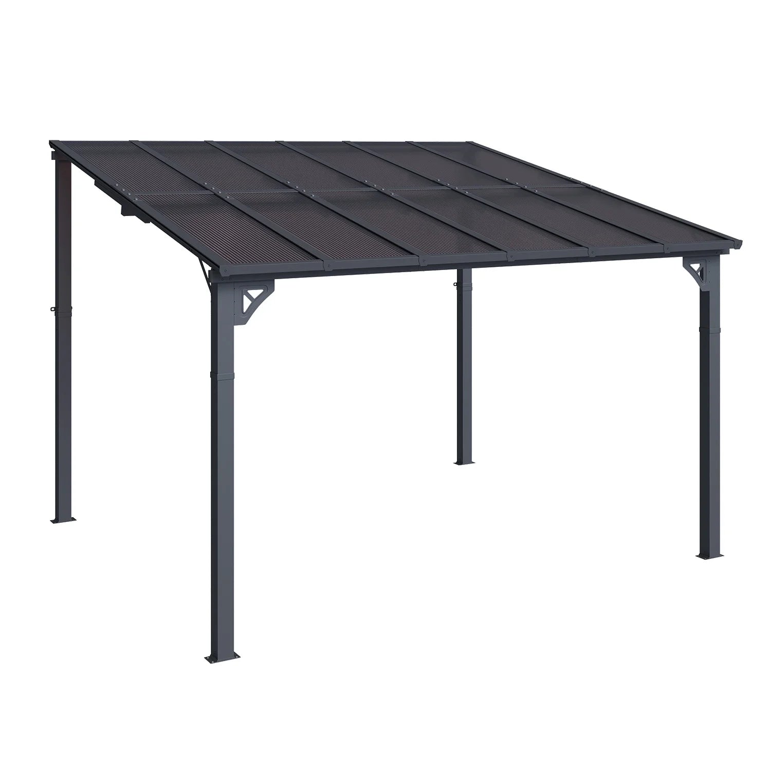 Sumnthink 10'x12' Gazebo for Patio, Gazebo Pergola with Sloped Roof, Large Wall-Mounted Heavy Duty Awnings, for Patio, Deck and Backyard