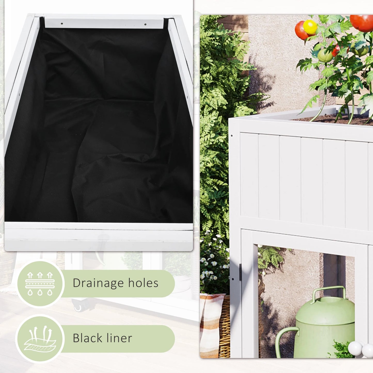 Segmart Raised Wood Greenhouse Outdoor/Indoor,Herb Garden Above Ground Cold Frame with Legs,Mini Garden Bed On Wheels Patio for Vegetable herb