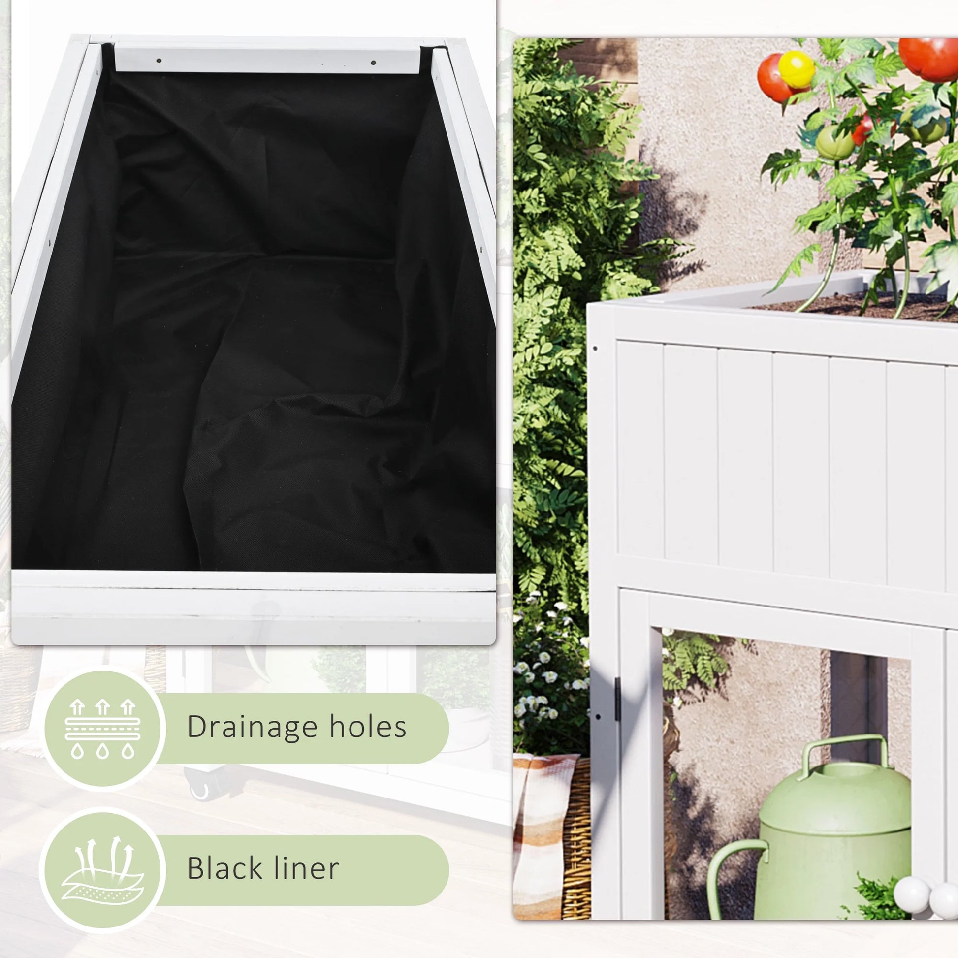 Segmart Raised Wood Greenhouse Outdoor/Indoor,Herb Garden Above Ground Cold Frame with Legs,Mini Garden Bed On Wheels Patio for Vegetable herb