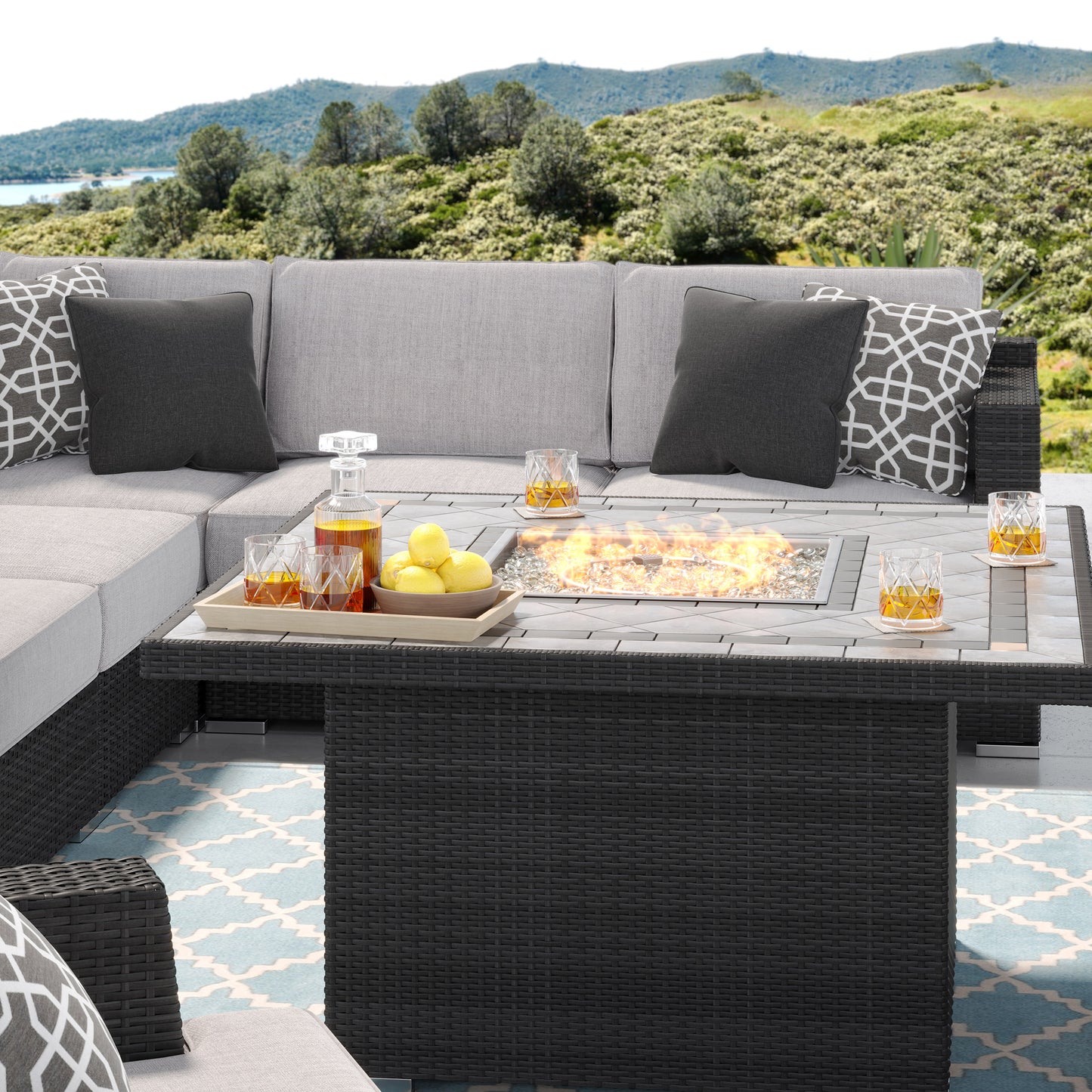 Sirio Niko 9-piece Fire Outdoor Patio Seating Set