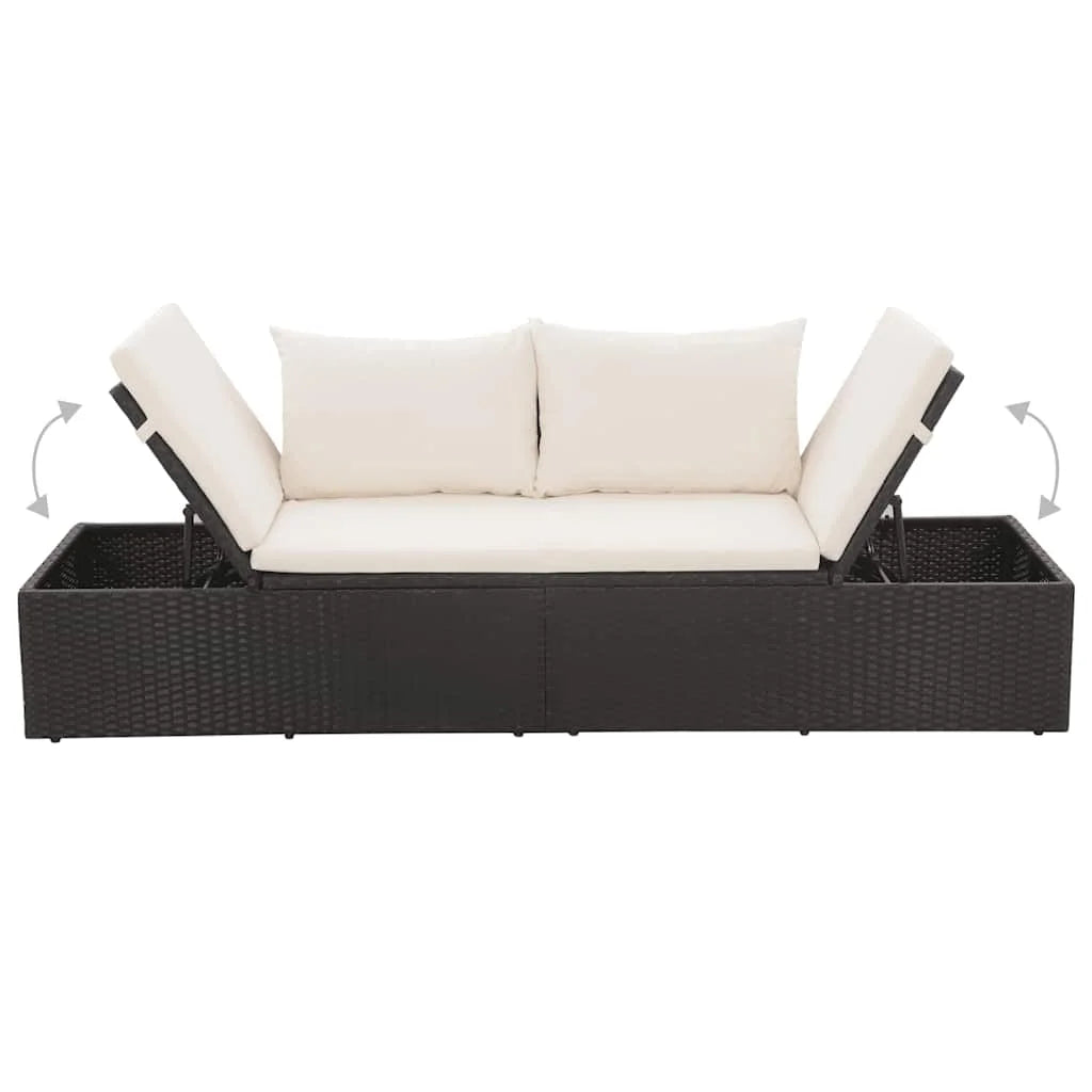 vidaXL Patio Bed Outdoor Daybed Sofa Lounge Chair Patio Furniture Poly Rattan