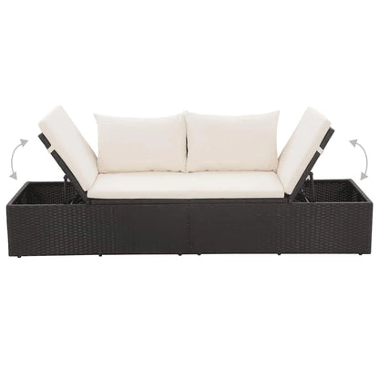 vidaXL Patio Bed Outdoor Daybed Sofa Lounge Chair Patio Furniture Poly Rattan