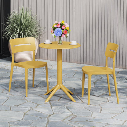 WestinTrends Playa 3-Piece Outdoor Resin Patio Bistro Set with Stackable Patio Dining Chairs, Black