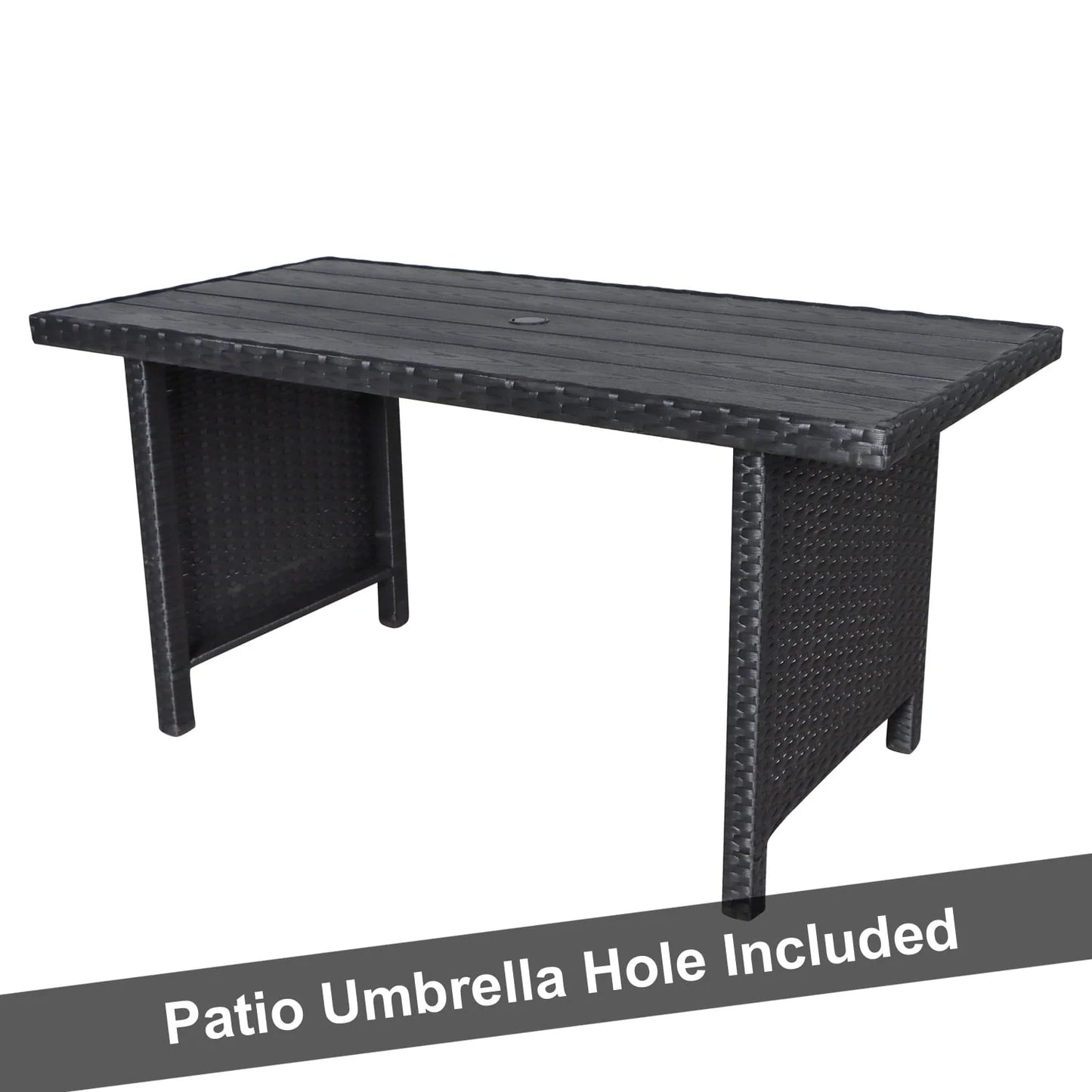 Better Homes & Gardens Brookbury 5-Piece Outdoor Wicker Patio Sectional Dining Set - Black