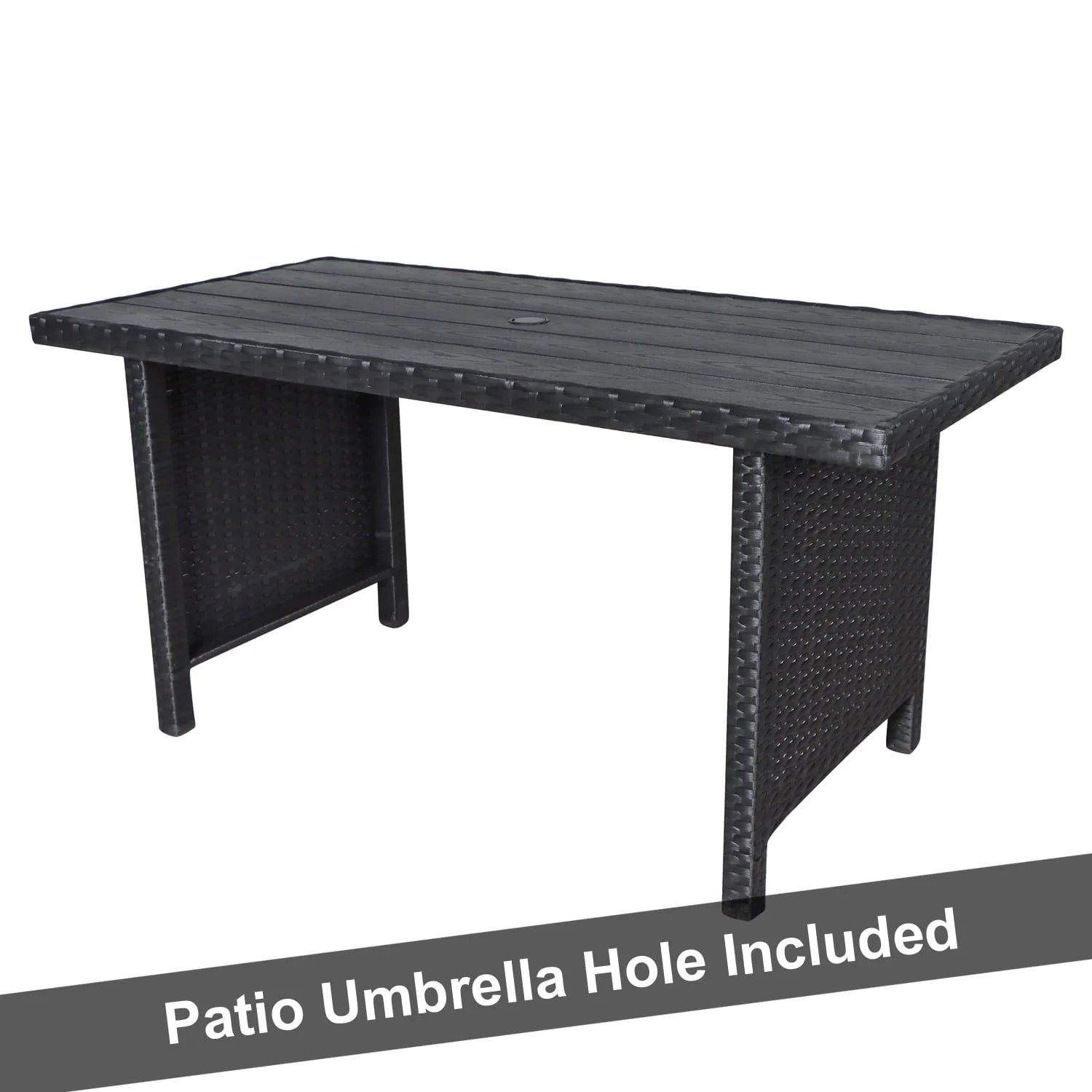 Better Homes & Gardens Brookbury 5-Piece Outdoor Wicker Patio Sectional Dining Set - Black