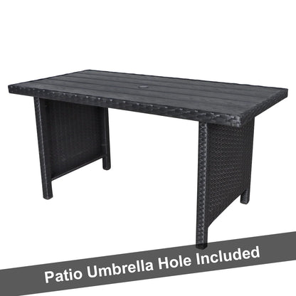 Better Homes & Gardens Brookbury 5-Piece Outdoor Wicker Patio Sectional Dining Set - Black