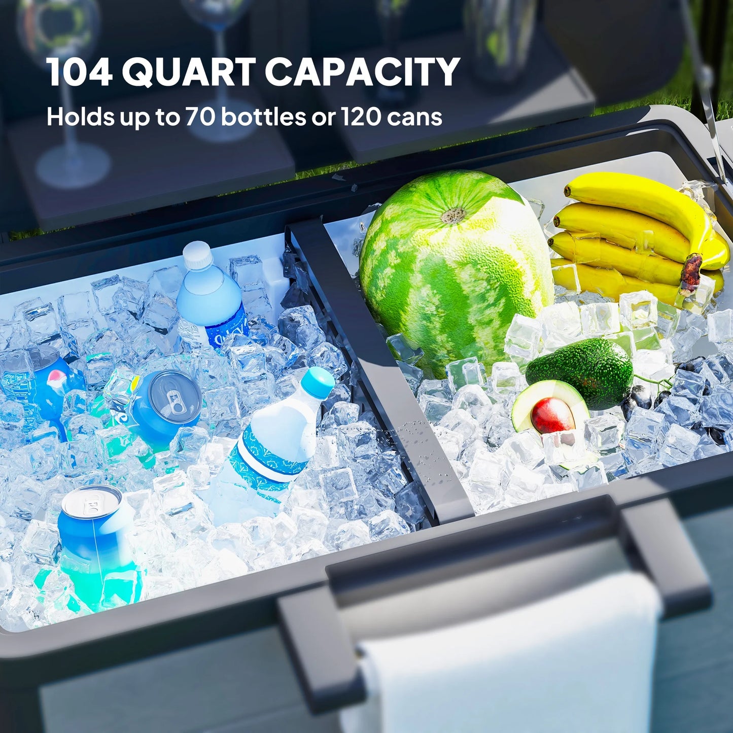 Outsunny 104 Quart Patio Cooler Cart, Outdoor Beverage Rolling Ice Chest with Bottle Opener and Shelves for Pool Deck BBQ Cookouts Party, Black