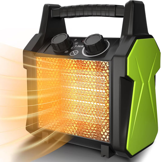 WarmHaven Outdoor Heater for Patio, Electric Space heater with Overheat Protection, 1500W Fast Heat PTC Ceramic Portable Garage Heater for Workshop, Greenhouse